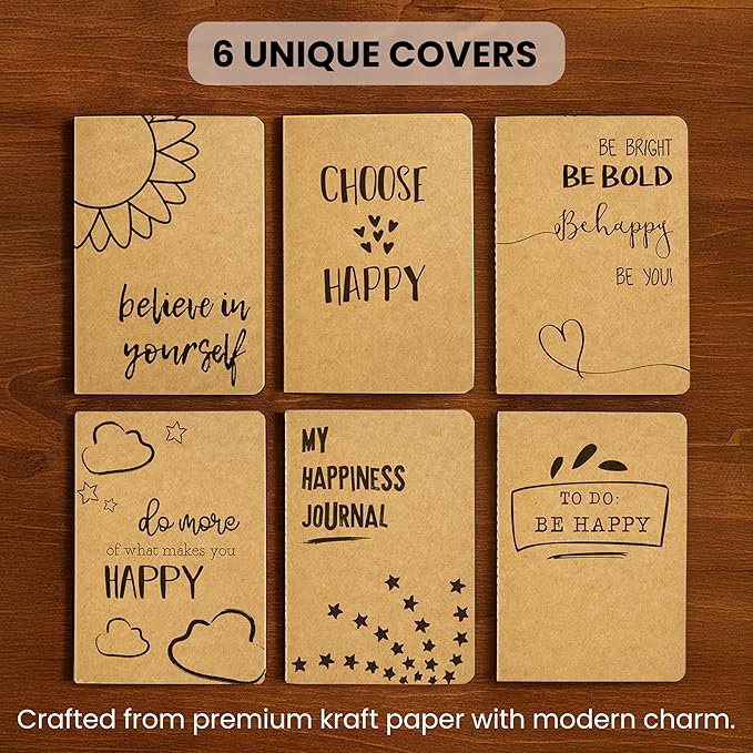Paper Junkie Kraft Notebooks Bulk, 80 Lined Pages, 4 x 5.75 in Mini Journals for Writing, Drawing, Doodling, Student Gifts, Teacher Appreciation, Classroom Supplies, Small Notebook Set - 48 Pack