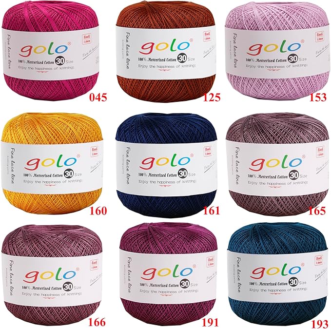 golo Crochet Thread Size 30 Yarn for Hand Knitting Size 30 Dark Blue 335