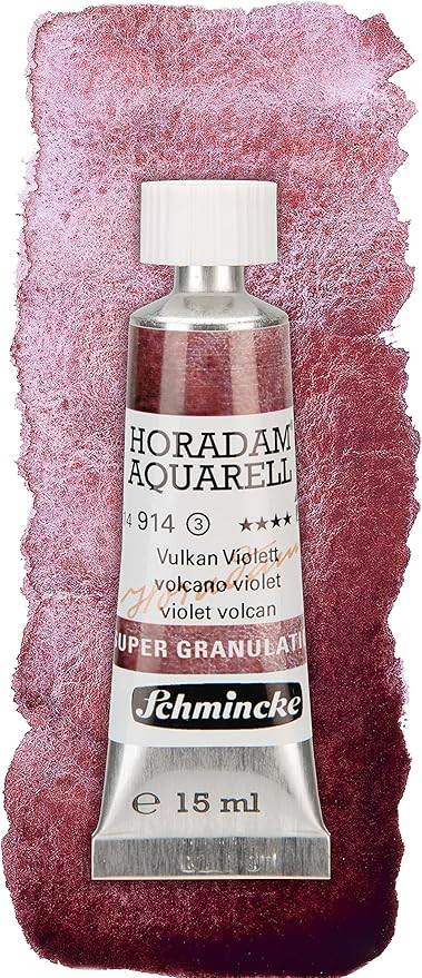 Schmincke - HORADAM® AQUARELL, Super-Granulation Set Volcano, 5 x 15 ml tubes, 74 868 097, wooden box, very strong granulating colors, finest, supergranulating watercolors