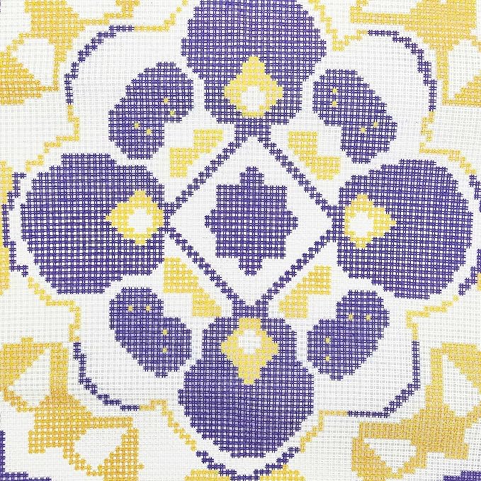 Howie's Needlepoint Needlepoint Kits for Adults, Pillow Front Cross Stitch Kit with Embroidery Pattern on Canvas, Yarn, 2 Needles and Instruction, 16 x 16inch(Vintage Pattern)
