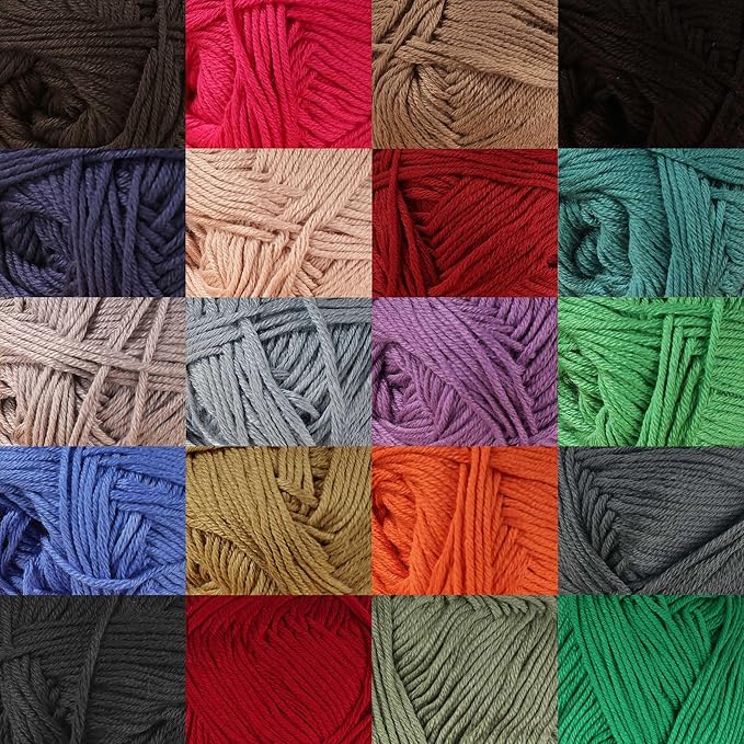 JubileeYarn Bamboo Cotton Sport Yarn - 50g/Skein - Dark - 20 Skeins