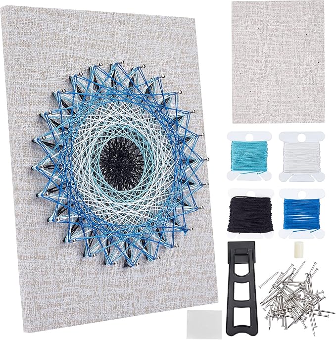 WEBEEDY DIY 3D String Art Kit for Adults Beginners, Evil Eye Craft Kit, Include All Necessary Accessories and Frame, Christmas Home Wall Decorations Unique Gift