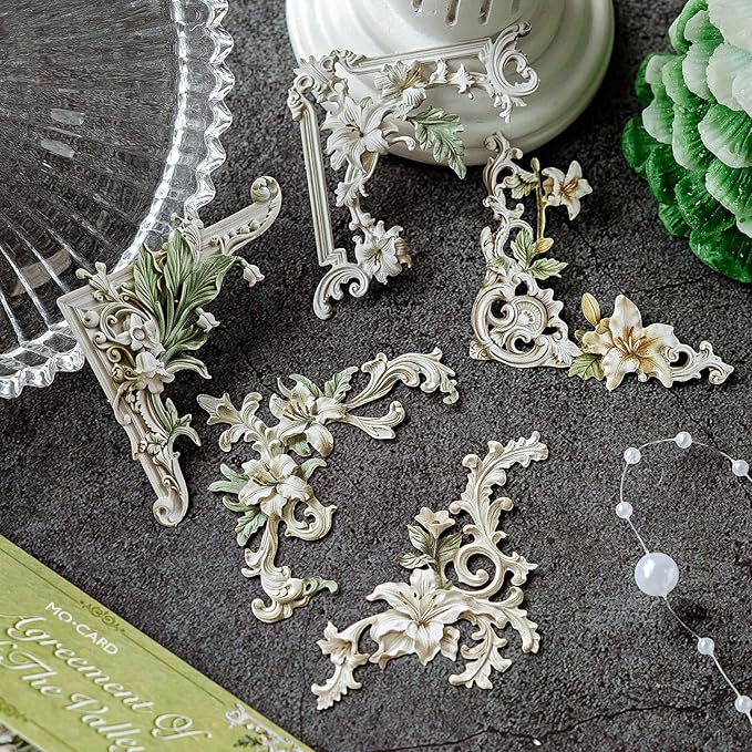 120 Scrapbook Embellishments Corner Frame for Scrapbooking Supplies，Flower Window Decorative Craft Paper Frame for Junk Journaling, Card Making kit, DIY Crafts Album Decor