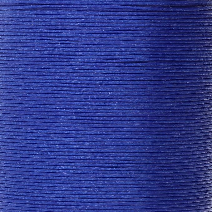 KO Nylon Beading Thread, Clear Blue Color, Japanese Pre-Waxed 100% Nylon, 330TEX, Tangle Resistant Knotting Cords, 50m /55 yds Spool, Use for Seed Bead Projects, Loom Work & Bead Weaving