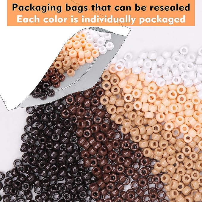 gmma brown pony beads for jewelry making - fall & thanksgiving beads for diy bracelet, necklace & party decoration supplies