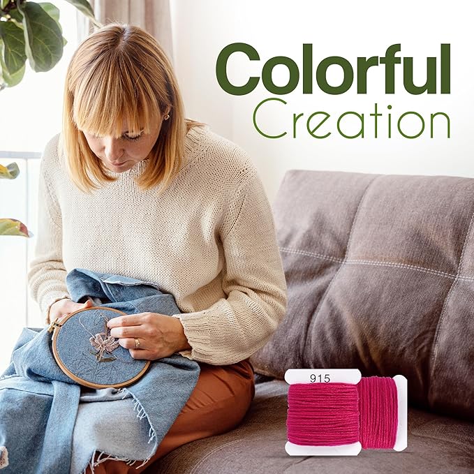 Embroidery Floss Kit and Refills - Cotton Threads - DMC Color Coding for Cross Stitch, String Crafts, Friendship Bracelets