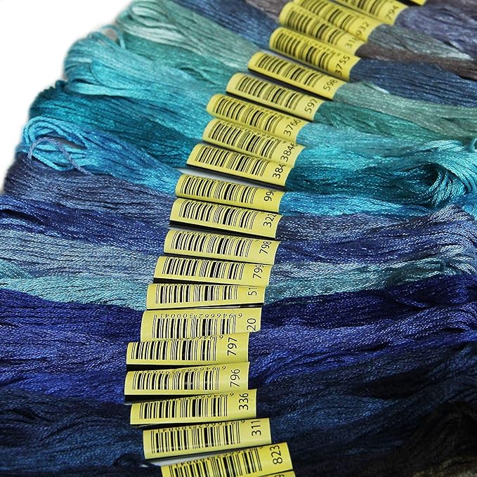 ATDAWN Rainbow Color Embroidery Thread,Cross Stitch Threads, Bracelets Floss, Crafts Floss, 150 Skeins