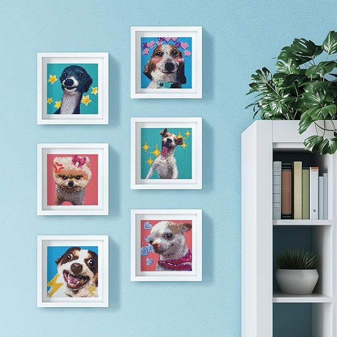 LuwoArte 6 Pack Diamond Painting Kits for Adults – Featuring Meme Doggies and Cute Dogs – Full Drill DIY Paint Gem Art for Adults – Brilliant 5D Diamond Painting Kit–Relaxing Craft for Home Wall Décor