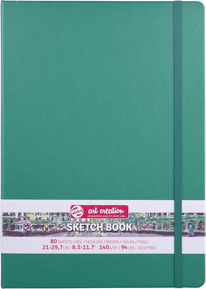 Talens Art Creation T9314-333M 452272 Talens Art Creation Sketchbook Drawing Notebook 8.3 x 11.8 inches (21 x 30 cm) Forest Green