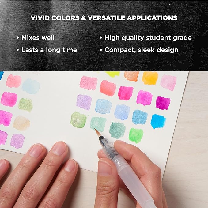 SAKURA XCNW-12H XNCW-12H, 12 Assorted Watercolors Field Sketch Set with Brush