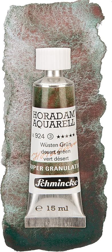 Schmincke - HORADAM® AQUARELL, Super-Granulation Set Desert, 5 x 15 ml tubes, 74 869 097, wooden box, very strong granulating colors, finest, supergranulating watercolors