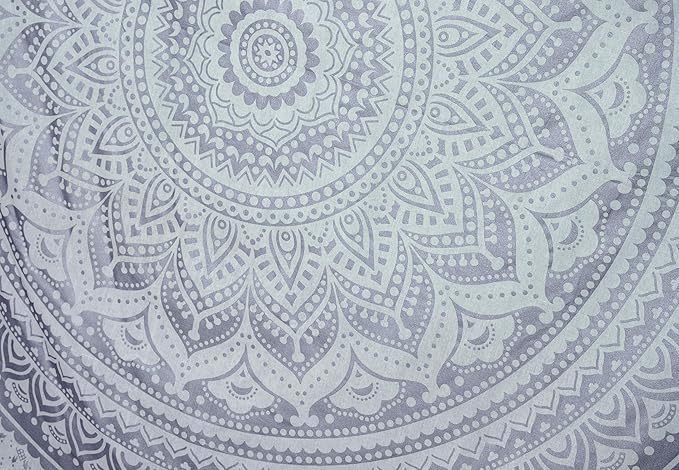 popular handicrafts tapestry wall hanging hippie ombre mandala bohemian hippy metallic shine intricate indian tapestries bedspread 54 x 82 inches (140cm x 210cm) silver