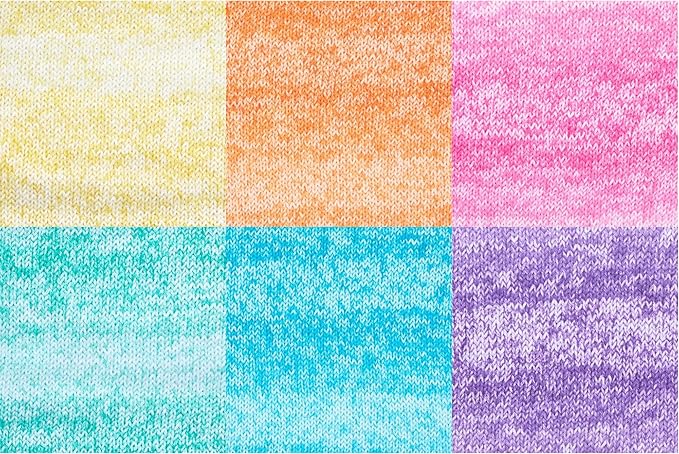 Premier Home Cotton Yarn 6-Pack Bundle with Bella's Crafts Stitch Markers (Splash Mix)
