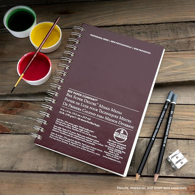 Bee Paper - 14"x 17" Super Deluxe Mixed Media Sketching Pad, 50 Sheets