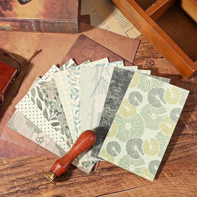 180 Sheets Patterned Paper, Scrapbook Paper for Decoration, Scrapbook Supplies Kit for Writing Planner, Drawing Travel Journal Art Craft Diary Embellishment (Blue, Green, Yellow)