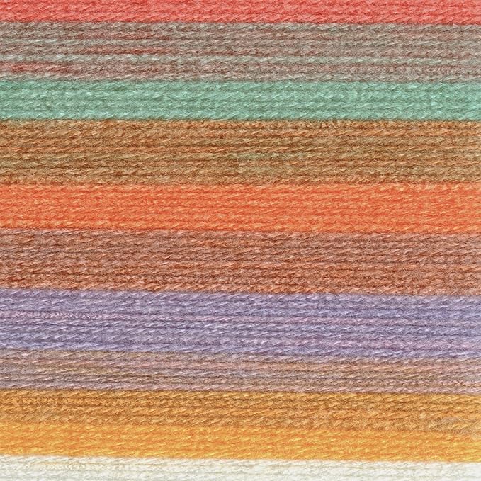 Lion Brand Yarn, Mandala DK Lightweight Yarn for Knitting, Crochet, and Crafts, Pixie, 3 Pack, Self-Striping Acrylic Fiber for Baby Blankets, Multicolor Shawls and Variegated Cardigans