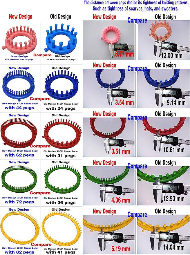 ALIMELT Round Knitting Loom Set Long Knitting Board Weave Loom Craft Yarn Kit DIY Tool Crochet Hooks Knitting Needles Hat Scarf Shawl Sweater Sock Blankets Knitter