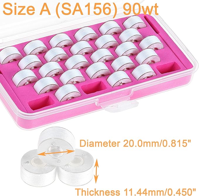 New brothread 28pcs White 60S/2 (90WT) Prewound Bobbin Thread Plastic Size A SA156 for Embroidery and Sewing Machines DIY Embroidery Sewing Thread Cottonized Soft Feel Polyester Thread
