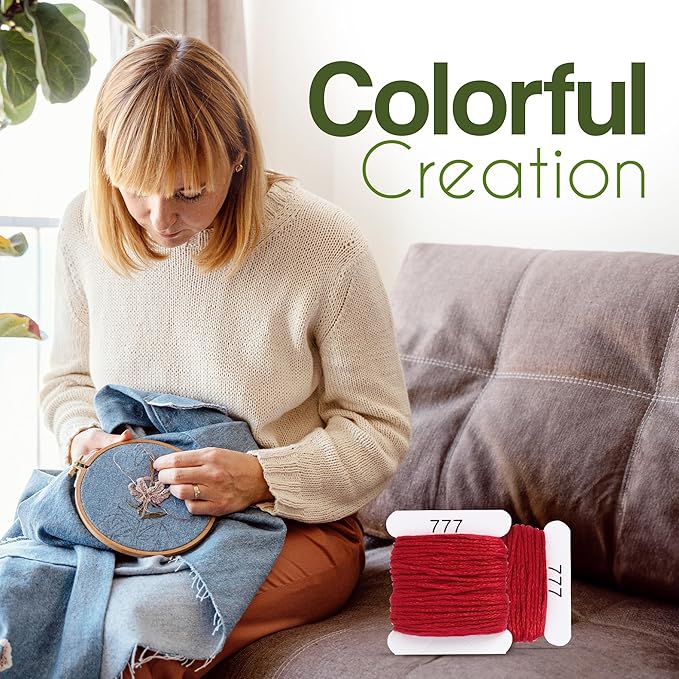 Embroidery Floss Kit and Refills - Cotton Threads - DMC Color Coding for Cross Stitch, String Crafts, Friendship Bracelets