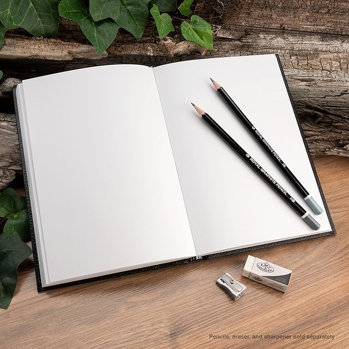 Pentalic - 5.5"x 8" Hardbound Sketchbook, 110 Sheets, Black