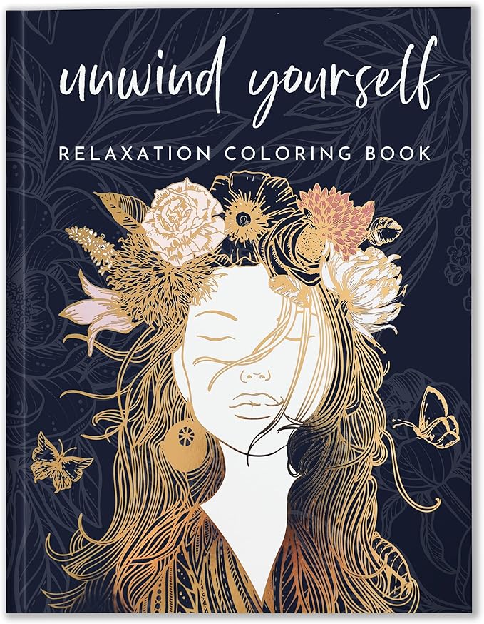 Adult Coloring Book for Women – Relaxation Coloring Book with Self Care Prompts – Coloring Books for Adults Relaxation, Stress Relief Gifts for Women, Anxiety Relief, 8.5x11, Perforated, 29 Designs