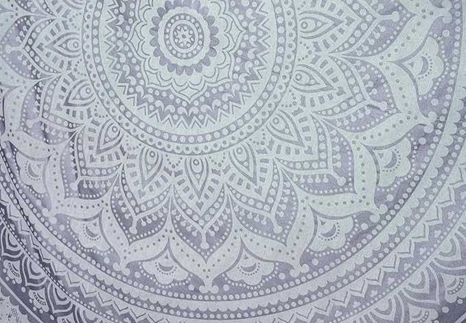 popular handicrafts tapestry wall hanging hippie ombre metallic mandala bohemian hippy intricate indian tapestries bedspread 84 x 90 inches (215cm x 230cm) silver