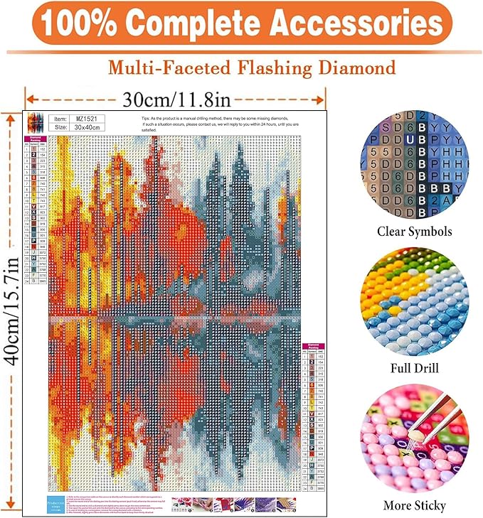 igoodom Diamond Art Kits for Adults, Landscape Diamond Painting Kit, Full Drill Round Landscape Diamond Art Kits, DIY Gem Art and Crafts for Home Wall Decor Gift 12x16inch