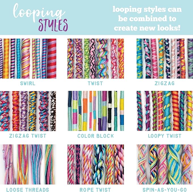 loopdedoo deluxe diy friendship bracelet maker kit - make bracelets in minutes for birthdays and friendship gifts - award winning crafts kit for kids aged 8+