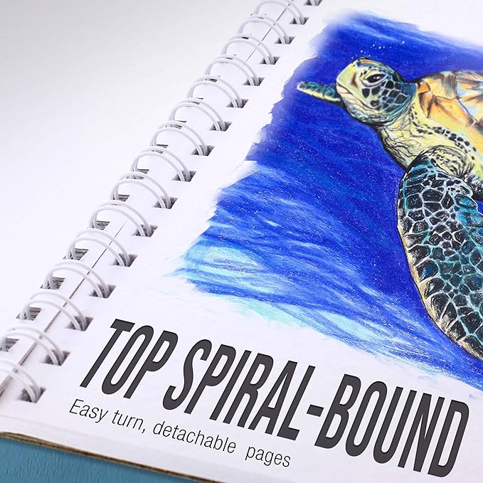 u.s. art supply 5.5”x8.5 premium heavy-weight paper spiral bound sketch book: 90 pound (160gsm), 30-sheet drawing pad (2 pack)