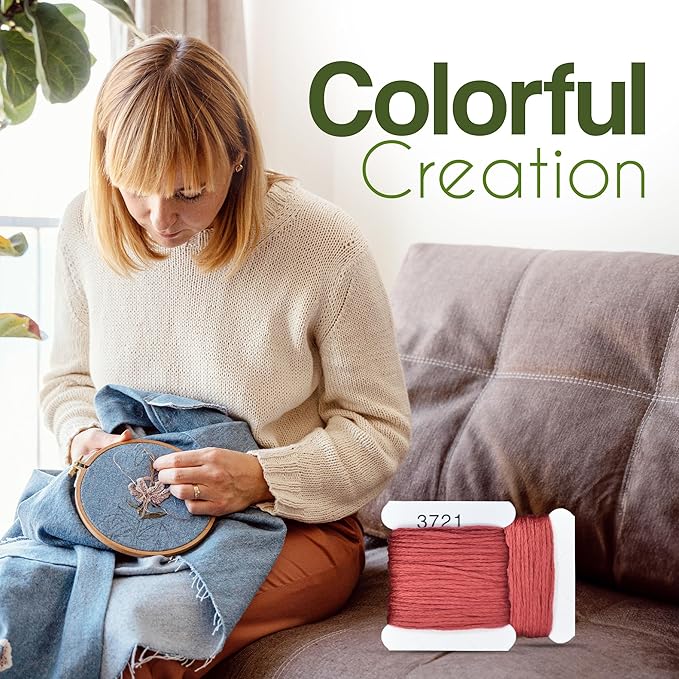 Embroidery Floss Kit and Refills - Cotton Threads - DMC Color Coding for Cross Stitch, String Crafts, Friendship Bracelets