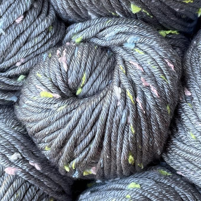 Tweed Twinkles Soft Baby Yarn for Crocheting, 8-Pack (696Yds / 400G), Free Patterns - Acrylic Baby Blanket Knitting Yarn with Flecks - Size 3 DK Light Worsted Weight - Koala Grey