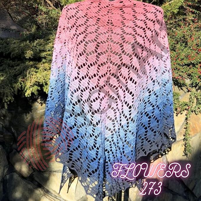 Yarn Art YarnArt Flowers Yarn 55% Cotton 45% Acrylic 250gr 1094yds Multicolor Cotton Yarn Rainbow Crochet Yarn Spring Summer - 1 Fine Sport Skein (273)