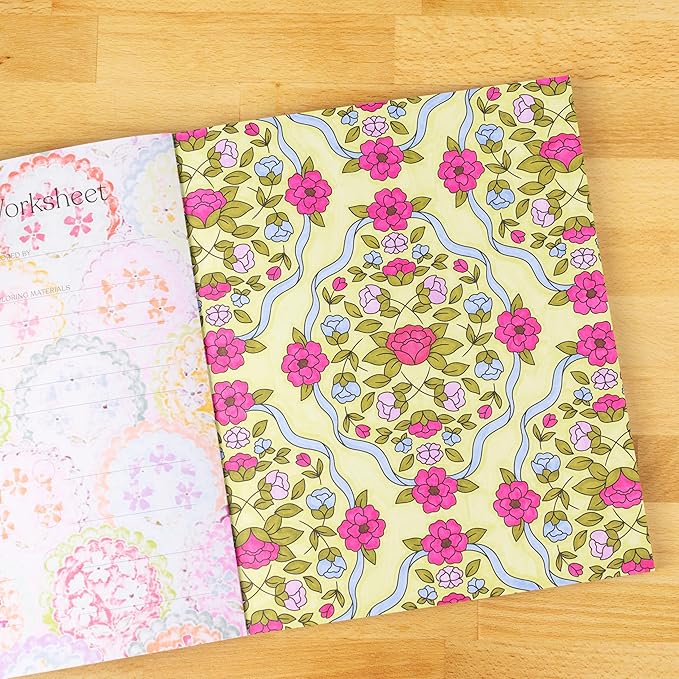 Elyse Breanne Design, Wallflowers Coloring Book, 40 Unique Vintage Style Coloring Pages, 8.5x10 inches