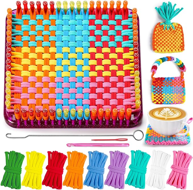 CCTVRTV Weaving Loom Kit Toys for Kids and Adults, Potholder Loops DIY Arts and Crafts for Boys and Girls Ages 5 6 7 8-12 13, Easy Potholder Loom Knitting Kits Gifts for Beginners, 252 Craft Loops