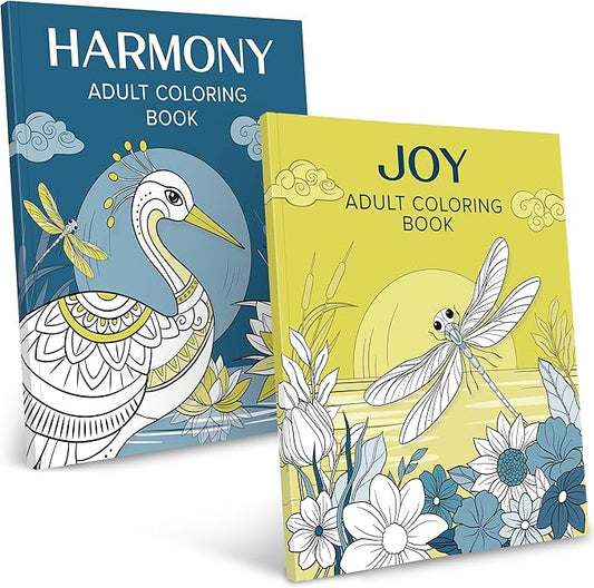RYVE Mandala Coloring Book for Adults (2 Pack) – 60 Unique Mandalas for Relaxation, Anxiety & Stress Relief – Mindfulness Adult Coloring Book for Women & Men, Inspirational Gifts for Women