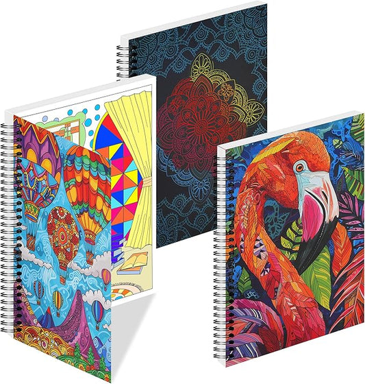 DreamWhirl Adult Coloring Books:Set of 3 Relaxing Adult Coloring Book with Animals, Flowers and Mandalas| Coloring Books for Adult to Relieve Anxiety
