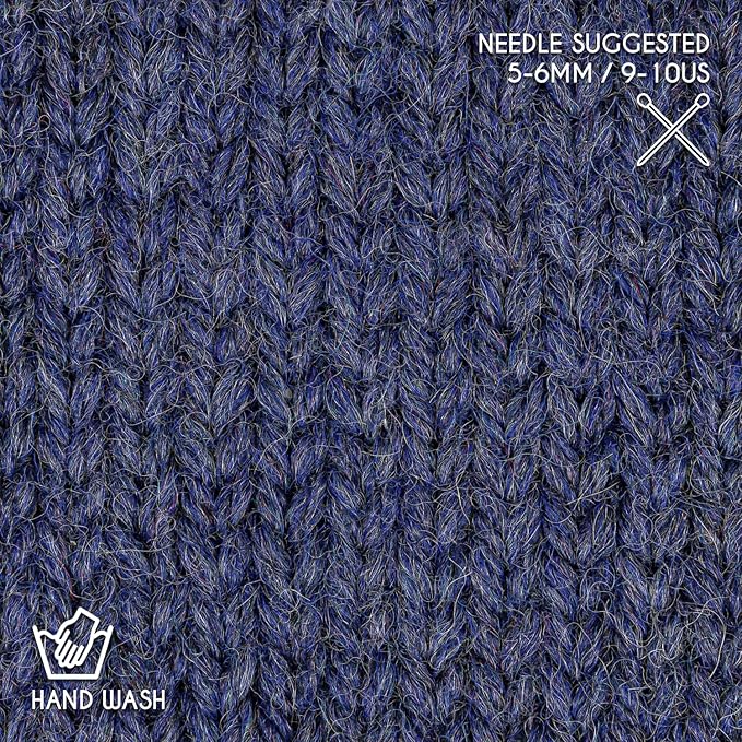 Bulky Set (6 x 1.75 oz) Super Soft Baby Alpaca Knitting Yarn Dark Blue 328 Yards