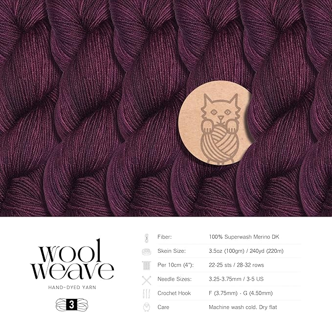 Superwash Merino Wool Yarn for Knitting & Crocheting - Premium Hand Dyed Yarns, 100gr, 240 Yards, Dk Weight Yarn - Luxurious, Soft & Durable
