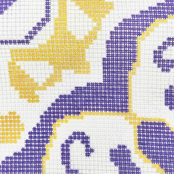 Howie's Needlepoint Needlepoint Kits for Adults, Pillow Front Cross Stitch Kit with Embroidery Pattern on Canvas, Yarn, 2 Needles and Instruction, 16 x 16inch(Vintage Pattern)