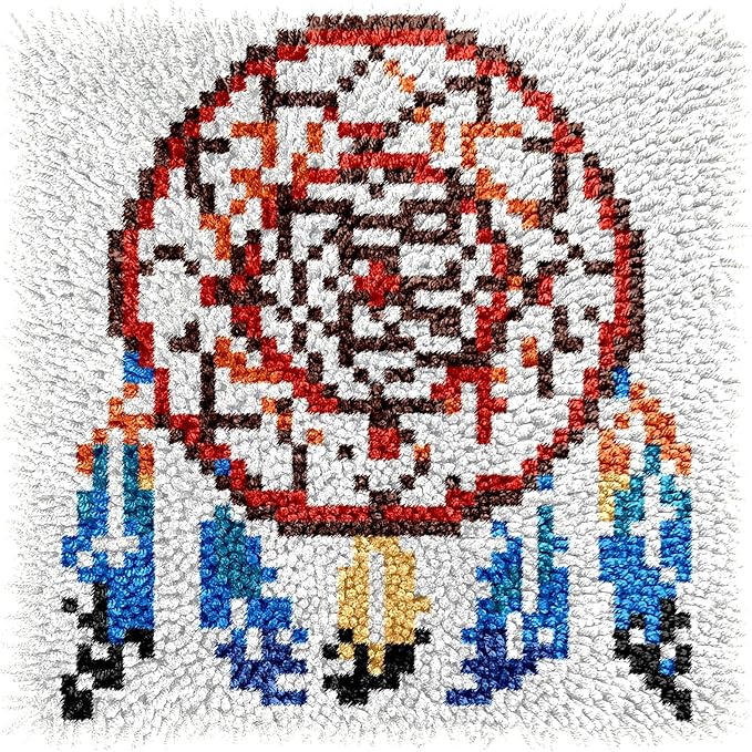 Manzapu Latch Hook Rug Kits for Adults Beginners, 30cm*30cm Small Home Decor Rugs Making Kit with Crochet Tool ＆ Precut Yarns and Coded Canvas Christmax Halloween Craft Gifts for Women Mom