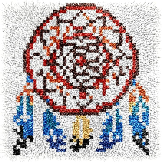 Manzapu Latch Hook Rug Kits for Adults Beginners, 30cm*30cm Small Home Decor Rugs Making Kit with Crochet Tool ＆ Precut Yarns and Coded Canvas Christmax Halloween Craft Gifts for Women Mom