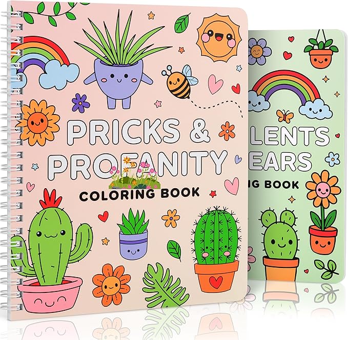 Beautiful Coloring Book Set of 2 for Adult Relaxation - Funny Coloring Books with Floral Designs for a lot of Laughs - The Perfect Stress-Relieving Gift for Women