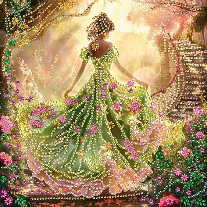 SKRYUIE DIY Diamond Art Kits for Adults Woman Special Shape - 5D Diamond Painting Kits for Adults Landscape - Crystal Embroidery Cross Stitch - Craft for Wall & Office Decor 12 x 12 Inch c17