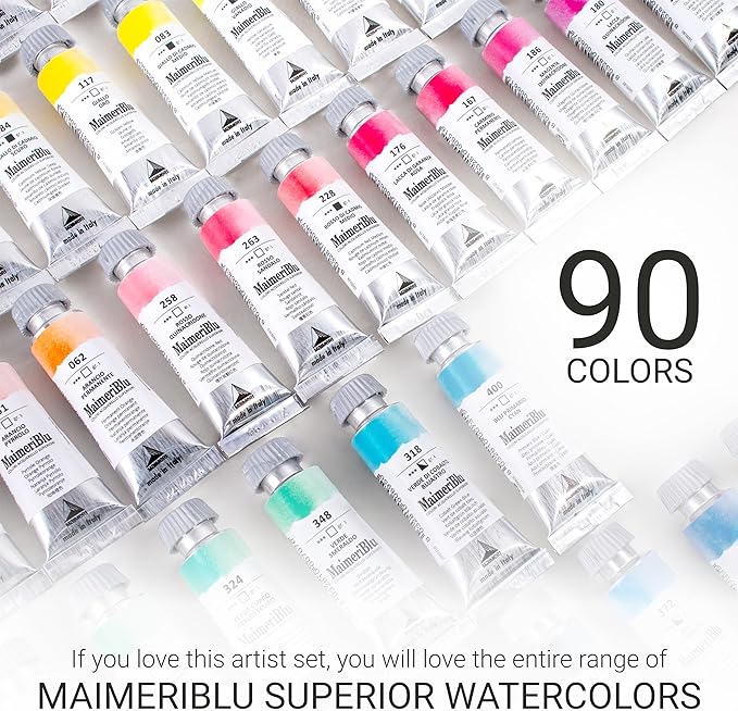 MaimeriBlu, Jenna Rainey Artist Set, Watercolor Paint, 12ml, 6 Tubes – Professional Watercolor Painting Supplies