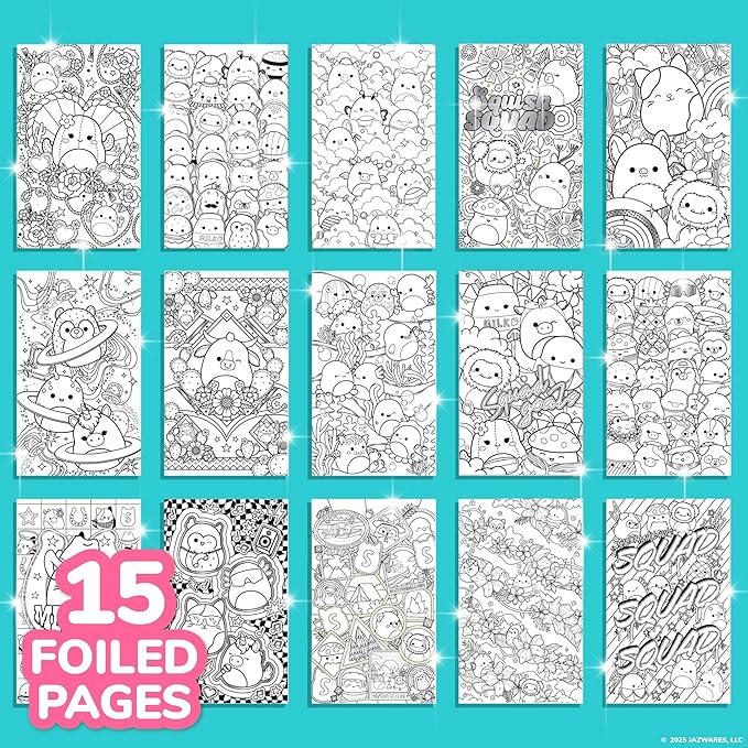 Original Squishmallows Color & Sketch Set, 15-Page Sketchbook, Color & Sketch Book, Sketch Pad, Drawing Pad for Kids, Coloring Books for Kids, Cute Coloring Books, Small Sketchbook, Coloring Book