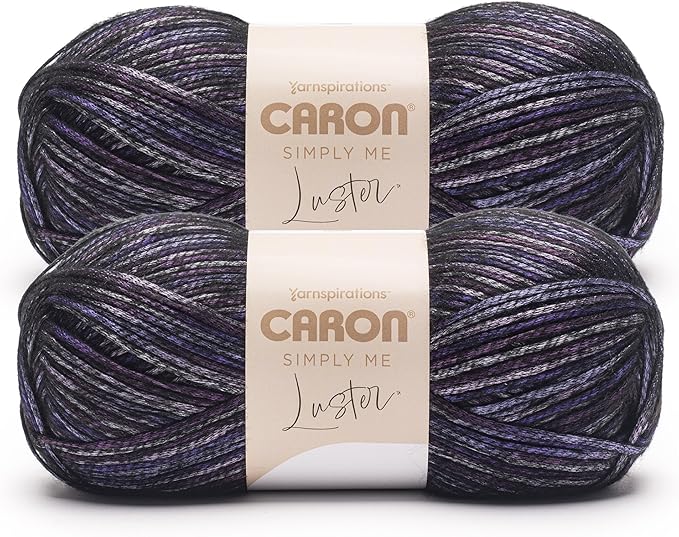 Caron Simply Me Luster Amethyst Yarn - 2 Pack of 170g/6oz - 65% Nylon, 35% Acrylic - #4 Worsted (Medium) - 360 Yards - Knitting/Crochet