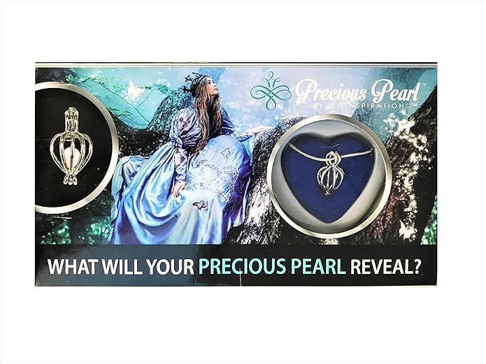 Precious Pearl by My Inspirations – Elegant Pendant & 20" Rhodium-Plated Chain Cultured Pearl in Oyster Necklace Kit, Unique Gift Set
