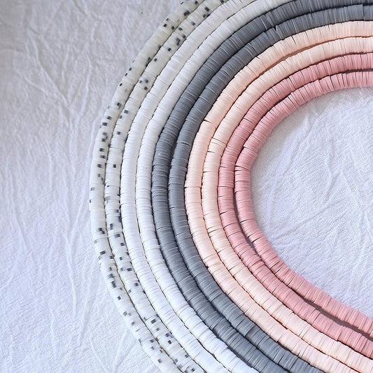10 Strands Clay Beads for Bracelets Making 3600Pcs Polymer Clay Beads Disc Flat Heishi Beads Round Colorful Handmade Spacer Beads for Jewelry Making DIY Friendship Bracelet Necklace Earrings