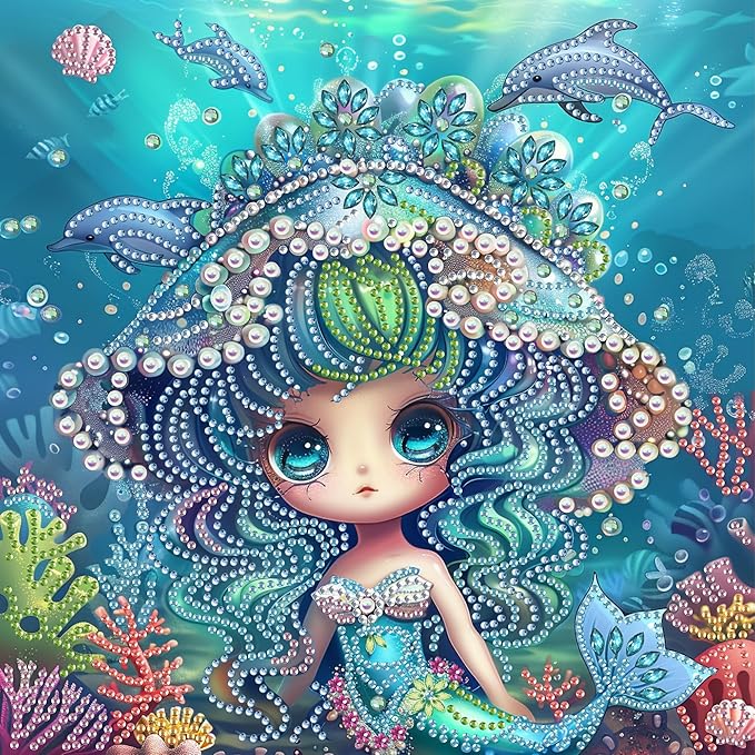 SKRYUIE DIY Diamond Art Kits for Adults Elf Special Shape - 5D Diamond Painting Kits for Adults Animal - Crystal Embroidery Cross Stitch - Craft for Wall & Office Decor 12 x 12 Inch c19
