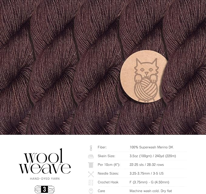 Superwash Merino Wool Yarn for Knitting & Crocheting - Premium Hand Dyed Yarns, 100gr, 240 Yards Dk Weight Yarn - Luxurious, Soft & Durable Yarns